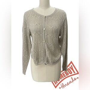 Elias Beige Knit Cardigan Size M